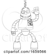 Poster, Art Print Of Friendly Robot Kids Coloring Cartoon Character