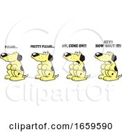 Poster, Art Print Of Phases Of A Cartoon Dog Begging