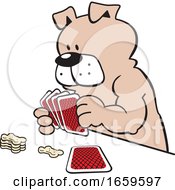 Cartoon Dog Playing Poker