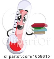Poster, Art Print Of Thermometer With Books