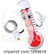 Poster, Art Print Of Thermometer With Magnifying Glass