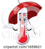 Poster, Art Print Of Thermometer With Umbrella