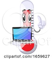 Poster, Art Print Of Thermometer With Laptop