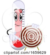 Poster, Art Print Of Thermometer With Target