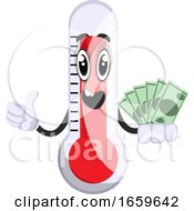 Poster, Art Print Of Thermometer With Money