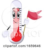 Poster, Art Print Of Thermometer With Red Flag