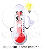 Poster, Art Print Of Thermometer With Lighting Bulb