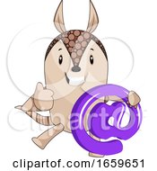 Poster, Art Print Of Armadillo Holding Contact Sign