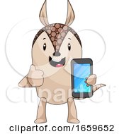 Poster, Art Print Of Armadillo With Mobile Phone