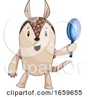 Poster, Art Print Of Armadillo Holding Magnifying Tool