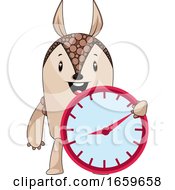 Poster, Art Print Of Armadillo With Clock