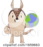 Poster, Art Print Of Armadillo With Planet Earth