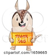 Poster, Art Print Of Armadillo With Thank You Sign