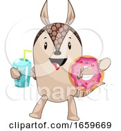 Poster, Art Print Of Armadillo With Donut