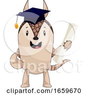 Poster, Art Print Of Armadillo With Diploma