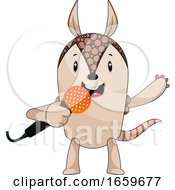 Poster, Art Print Of Armadillo Singing On Microphone