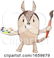 Poster, Art Print Of Armadillo With Paint Brush