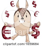 Poster, Art Print Of Armadillo With Money Sign