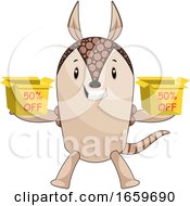 Poster, Art Print Of Armadillo Holding Sale Boxes