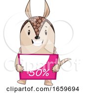 Poster, Art Print Of Armadillo Holding Sale Sign