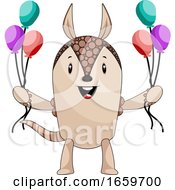 Poster, Art Print Of Armadillo With Balloons