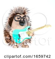 3d Hedgehog Plays Electric Guitar by Steve Young