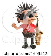 Musical Punk Rocker With Spikey Hair Goes Jazz With A Saxophone by Steve Young