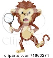 Poster, Art Print Of Monkey With Magnifying Glass