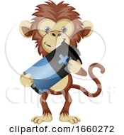 Poster, Art Print Of Monkey With Battery