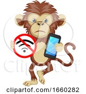 Poster, Art Print Of Monkey With No Wifi Signal