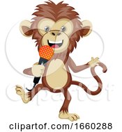 Poster, Art Print Of Monkey With Microphone