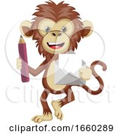 Poster, Art Print Of Monkey With Envelope