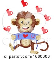 Poster, Art Print Of Monkey In Love