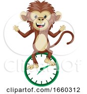 Poster, Art Print Of Monkey With Clock