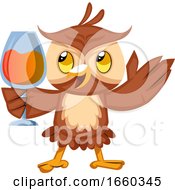 Poster, Art Print Of Owl With Drink