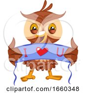 Poster, Art Print Of Owl With I Love You Sign