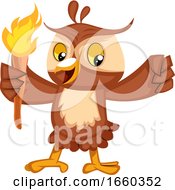 Poster, Art Print Of Owl With Torch