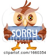Poster, Art Print Of Owl With Sorry Sign