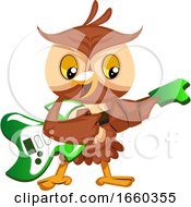 Poster, Art Print Of Owl Playing Guitar