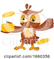 Poster, Art Print Of Owl With Coins