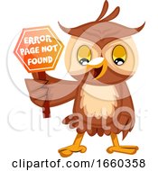 Poster, Art Print Of Owl With 404 Error Sign