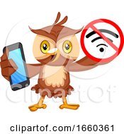 Poster, Art Print Of Owl With No Wifi Signal