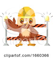 Owl On Construction Yard