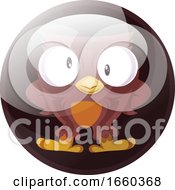 Poster, Art Print Of Cartoon Character Of A Brown Owl
