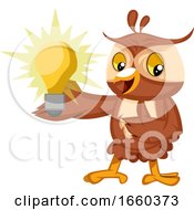 Poster, Art Print Of Owl With Lightbulb