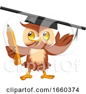 Poster, Art Print Of Owl With Graduation Hat