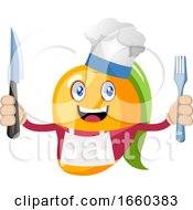 Poster, Art Print Of Mango Holding Knife And Fork