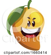 Poster, Art Print Of Smiling Mango Cartoon Illustration