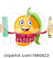 Poster, Art Print Of Mango With Pen And Ruler