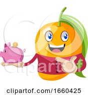 Poster, Art Print Of Mango Holding Piggy Bank
